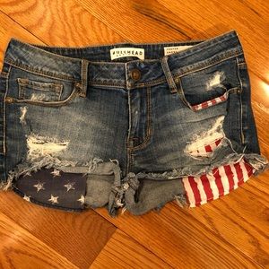 American Flag pocket Jean Shorts